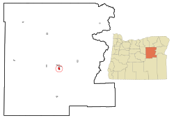 Grant County Oregon Incorporated and Unincorporated areas Canyon City Highlighted